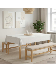 Tovaglia da Tavolo Rettangolare Bianco 140 x 260 cm