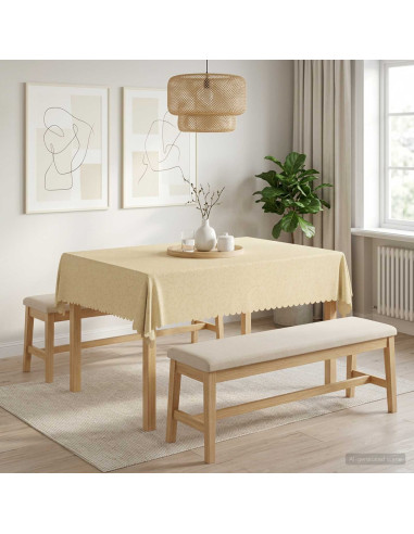 Tovaglia da Tavolo Rettangolare Bianco Crema 110 x 140 cm