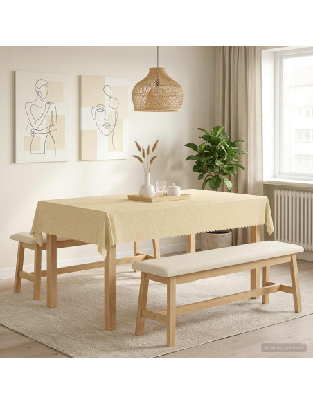 Tovaglia da Tavolo Rettangolare Bianco Crema 110 x 160 cm