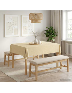 Tovaglia da Tavolo Rettangolare Bianco Crema 140 x 160 cm 2