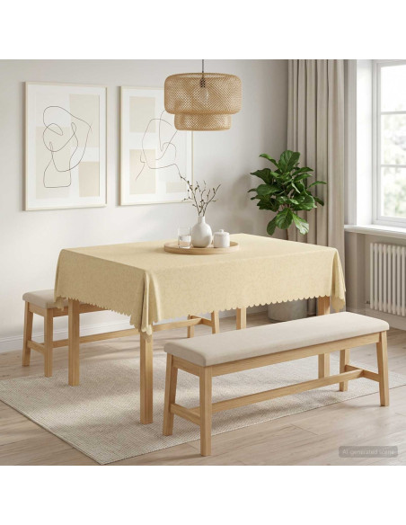 Tovaglia da Tavolo Rettangolare Bianco Crema 140 x 180 cm