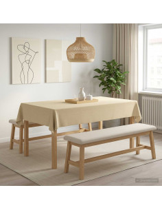 Tovaglia da Tavolo Rettangolare Bianco Crema 140 x 200 cm