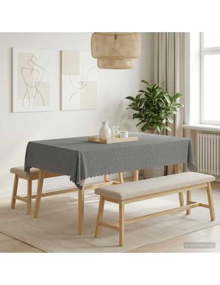 Tovaglia da Tavolo Rettangolare Grigio Chiaro 140 x 160 cm