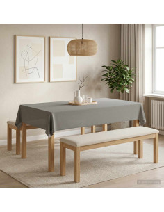 Tovaglia da Tavolo Rettangolare Grigio Chiaro 140 x 200 cm
