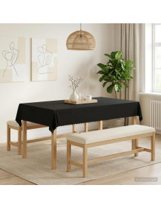 Tovaglia da Tavolo Rettangolare Grigio Scuro 140 x 200 cm