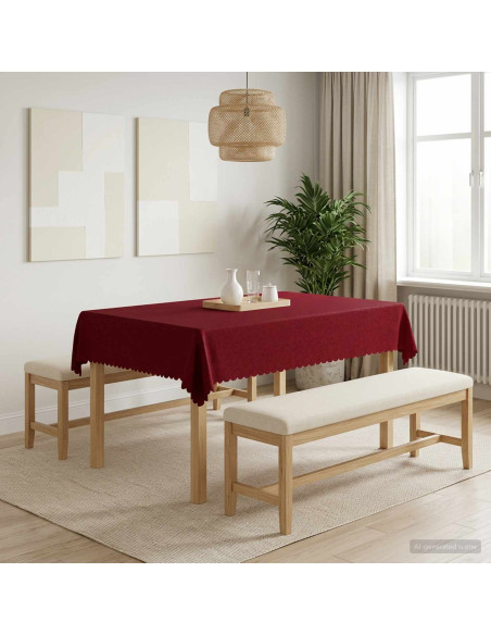 Tovaglia da Tavolo Rettangolare Rosso Vino 140 x 180 cm
