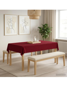 Tovaglia da Tavolo Rettangolare Rosso Vino 140 x 220 cm