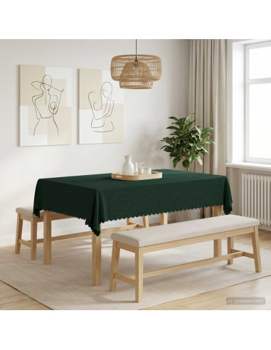 Tovaglia da Tavolo Rettangolare Verde Scuro 140 x 160 cm