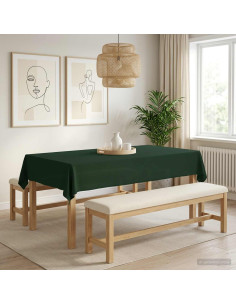 Tovaglia da Tavolo Rettangolare Verde Scuro 140 x 200 cm