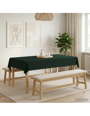 Tovaglia da Tavolo Rettangolare Verde Scuro 140 x 220 cm