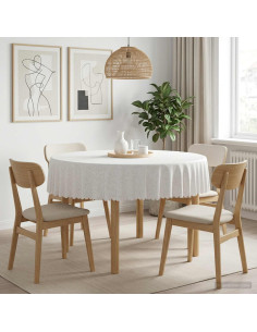 Tovaglia da Tavolo Rotondo Bianco Ø 180 cm