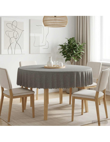 Tovaglia da Tavolo Rotondo Grigio Chiaro Ø 140 cm