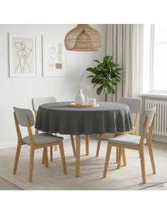 Tovaglia da Tavolo Rotondo Grigio Chiaro Ø 180 cm