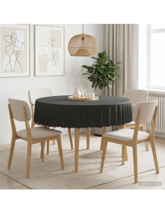 Tovaglia da Tavolo Rotondo Grigio Scuro Ø 140 cm