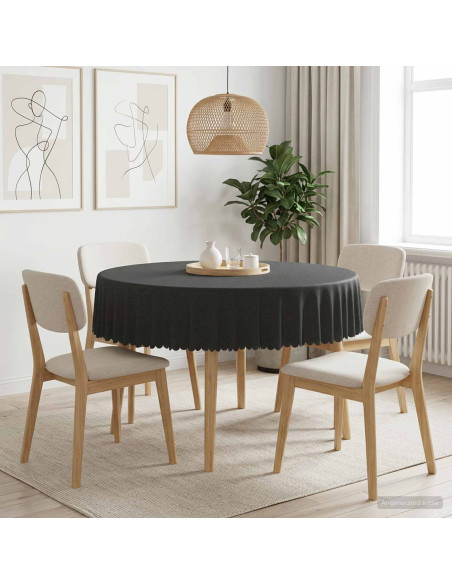 Tovaglia da Tavolo Rotondo Grigio Scuro Ø 160 cm