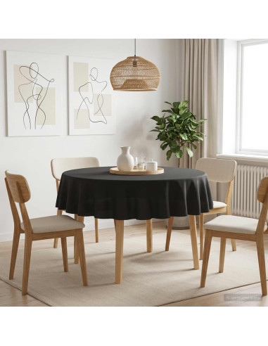 Tovaglia da Tavolo Rotondo Grigio Scuro Ø 180 cm Poliestere