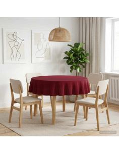 Tovaglia da Tavolo Rotondo Rosso Vino Ø 160 cm