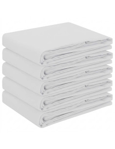 Tovaglia da Tavolo 5 pz Ovale Bianco 160 x 220 cm Poliestere 2
