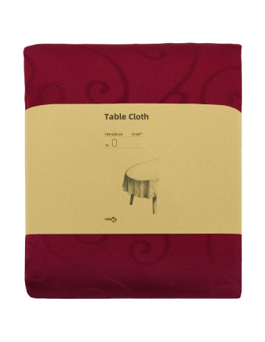 Tovaglia da Tavolo 5 pz Ovale Rosso Vino 130 x 220 cm