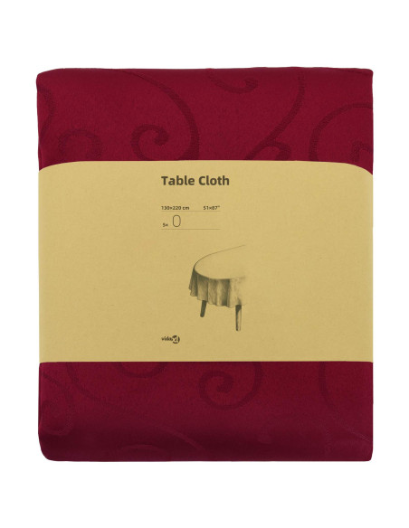 Tovaglia da Tavolo 5 pz Ovale Rosso Vino 130 x 220 cm