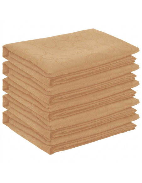 Tovaglia da Tavolo 5 pz Quadrato Beige 110 x 110 cm