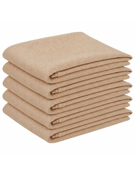 Tovaglia da Tavolo 5 pz Quadrato Beige 90 x 90 cm