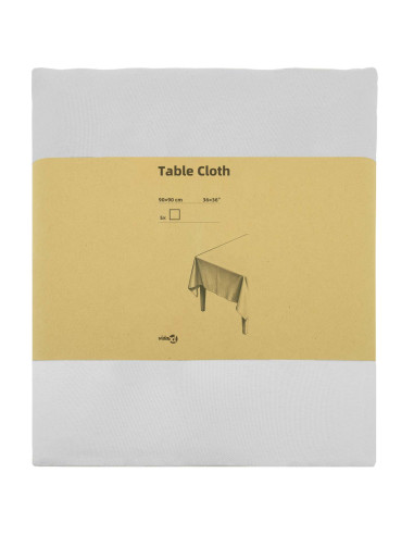 Tovaglia da Tavolo 5 pz Quadrato Bianco 90 x 90 cm Poliestere
