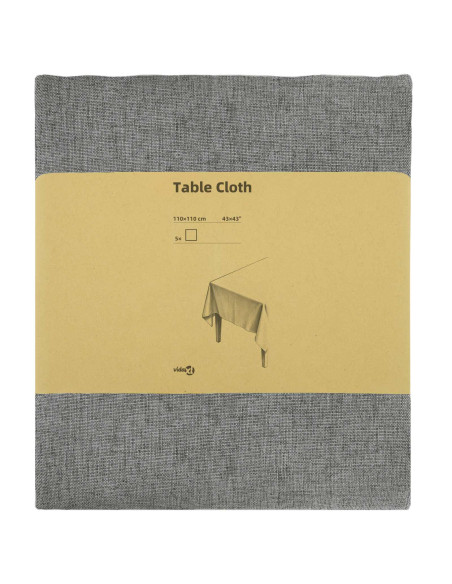 Tovaglia da Tavolo 5 pz Quadrato Grigio Chiaro 110 x 110 cm