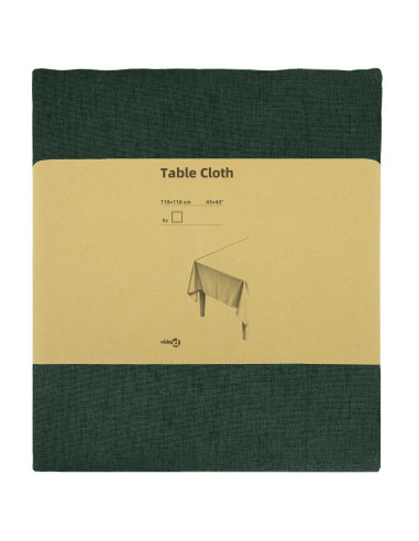 Tovaglia da Tavolo 5 pz Quadrato Verde Scuro 110 x 110 cm