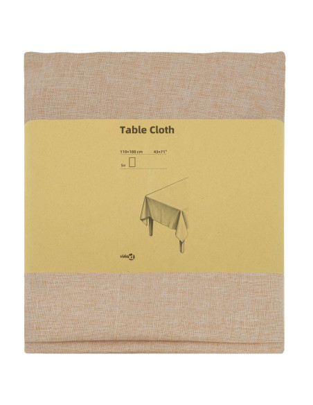 Tovaglia da Tavolo 5 pz Rettangolare Beige 110 x 180 cm