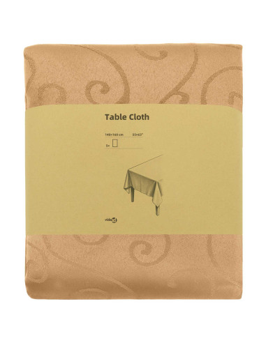 Tovaglia da Tavolo 5 pz Rettangolare Beige 140 x 160 cm