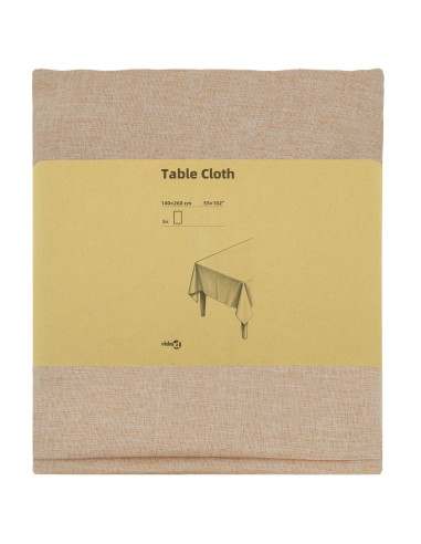 Tovaglia da Tavolo 5 pz Rettangolare Beige 140 x 260 cm