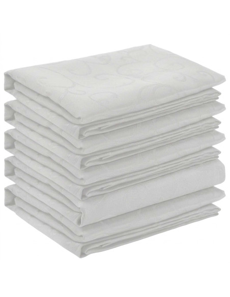 Tovaglia da Tavolo 5 pz Rettangolare Bianco 140 x 140 cm