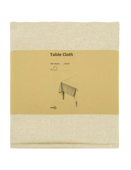 Tovaglia da Tavolo 5 pz Rettangolare Bianco Crema 140 x 140 cm