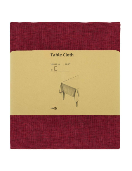 Tovaglia da Tavolo 5 pz Rettangolare Rosso Vino 140 x 220 cm