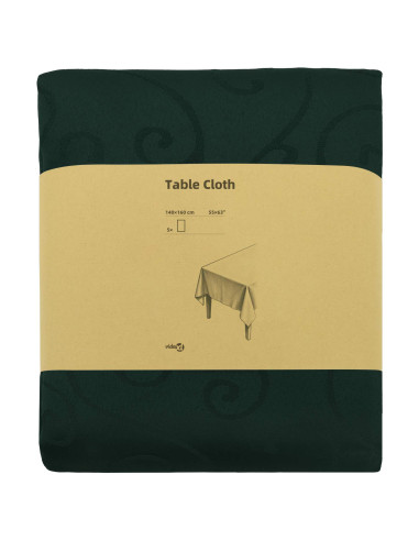 Tovaglia da Tavolo 5 pz Rettangolare Verde Scuro 140 x 160 cm