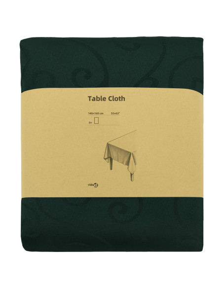 Tovaglia da Tavolo 5 pz Rettangolare Verde Scuro 140 x 160 cm