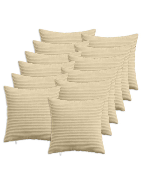 Federa 12 pcs HEERLEN Verde Grigio 50 x 50 cm corduroy