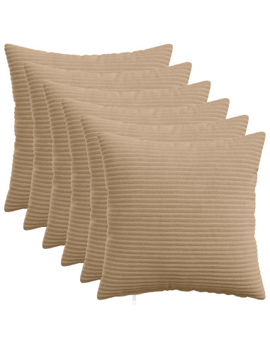 Federa 6 pcs HEERLEN Marrone 50 x 50 cm corduroy