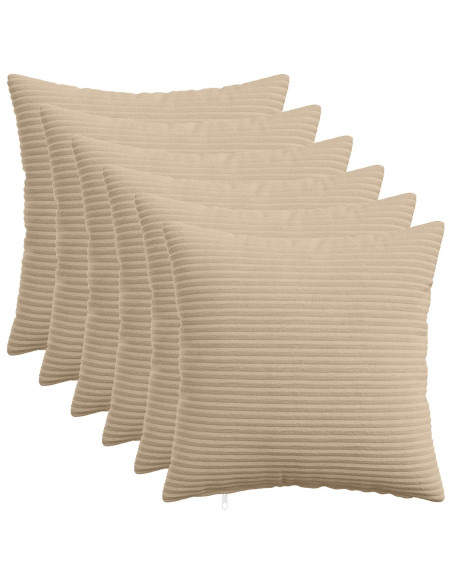 Federa 6 pcs HEERLEN Tortora 50 x 50 cm corduroy