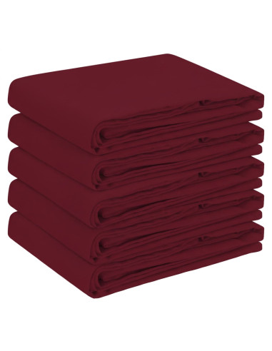 Tovaglia da Tavolo 5 pz Rosso Vino 110 x 180 cm Poliestere