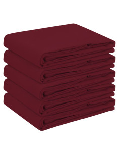 Tovaglia da Tavolo 5 pz Rosso Vino 130 x 220 cm Poliestere 2