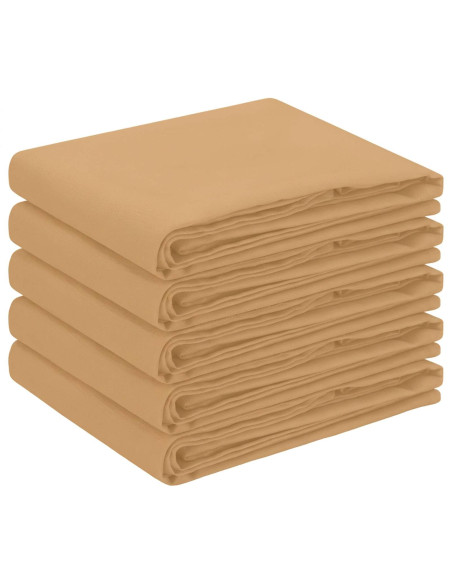 Tovaglia da Tavolo 5 pz Rotondo Beige Ø 140 cm Poliestere