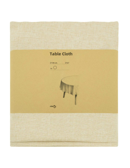 Tovaglia da Tavolo 5 pz Rotondo Bianco Crema Ø 140 cm