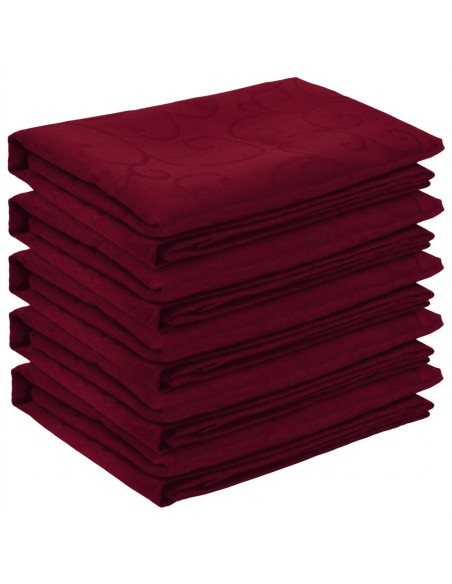 Tovaglia da Tavolo 5 pz Rotondo Rosso Vino Ø 160 cm