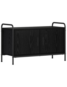 Mobile TV 79,5 x 33 x 50 cm Rovere Nero Legno ingegnerizzato