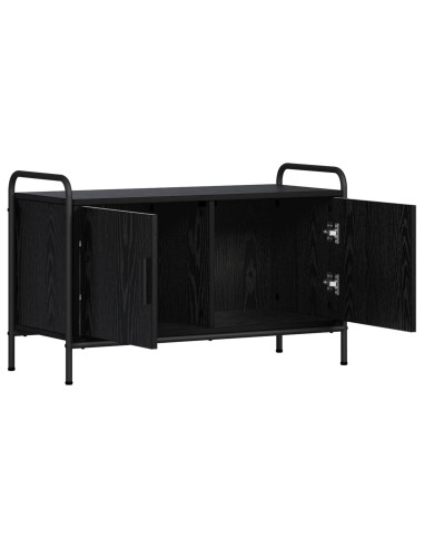 Mobile TV 79,5 x 33 x 50 cm Rovere Nero Legno ingegnerizzato