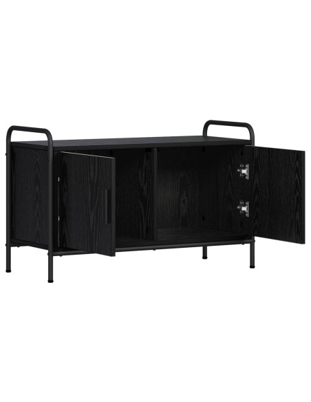 Mobile TV 79,5 x 33 x 50 cm Rovere Nero Legno ingegnerizzato