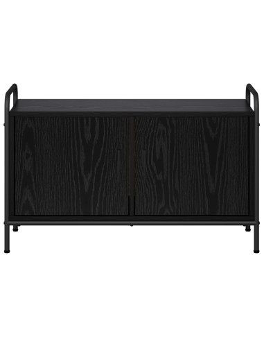 Mobile TV 79,5 x 33 x 50 cm Rovere Nero Legno ingegnerizzato