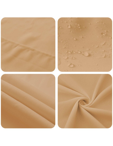 Tovaglia da Tavolo Quadrato Beige 140 x 140 cm Poliestere